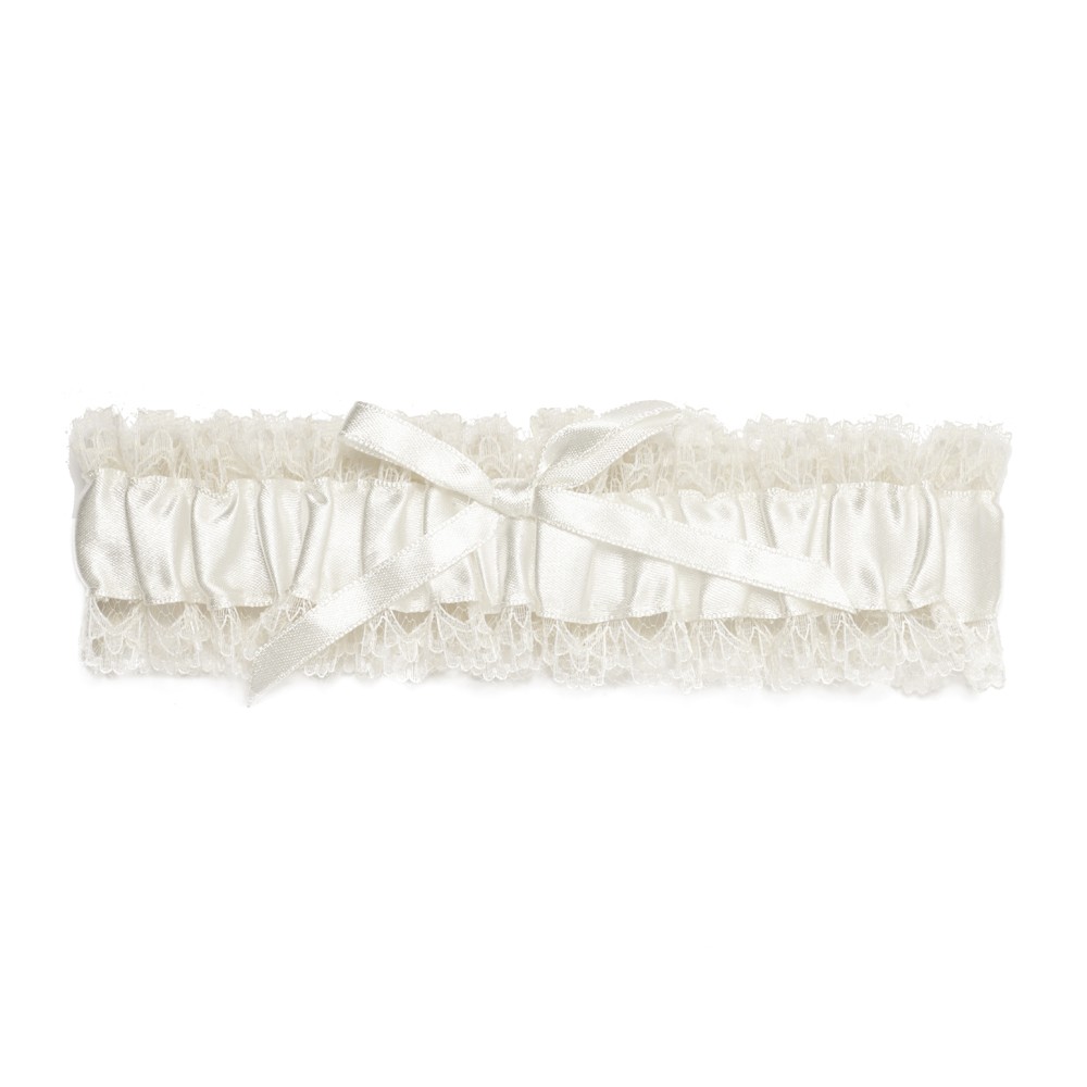 Tilly Ivory Satin Garter