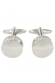 Chunky round silver timeless cufflinks with beautifully dedigned crystals stones
