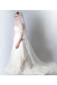 Yvette lace cathedral length veil